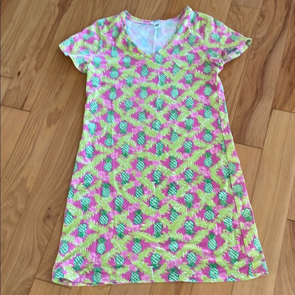 Lilly Pulitzer Pink and Yellow V-Neck Sundress